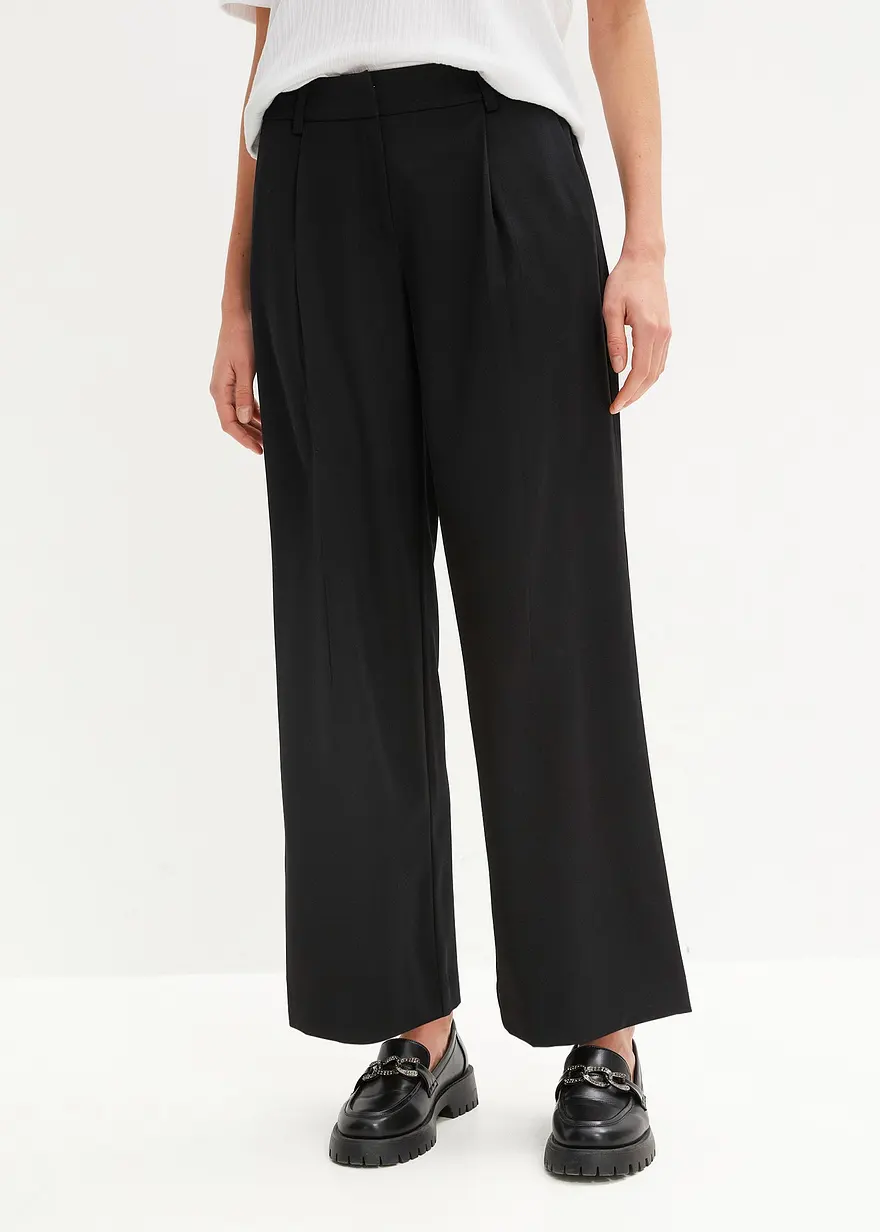 Palazzo-Hose mit leichter Twill-Struktur