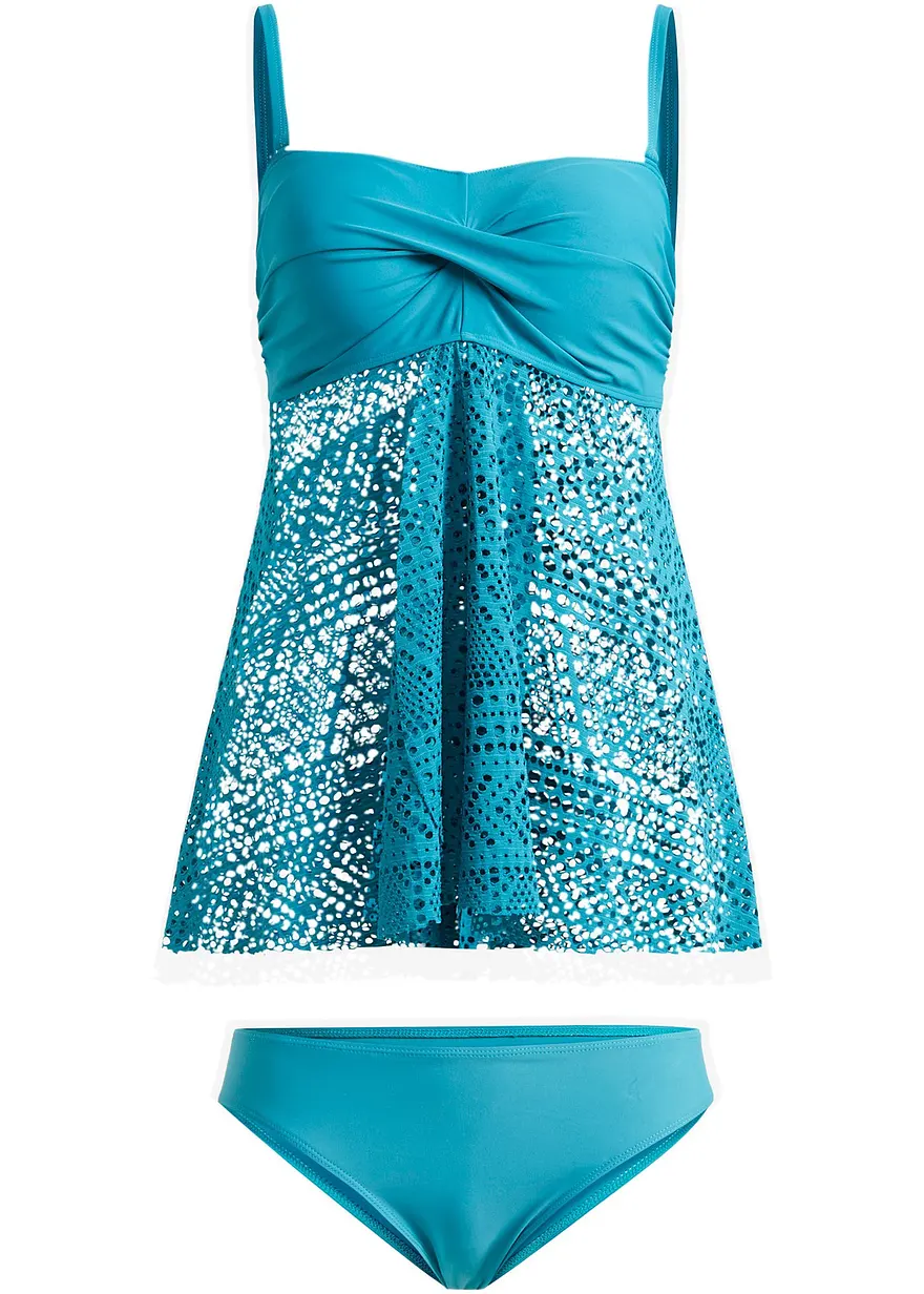 Long-Tankini (2-tlg. Set) mit Spitze
