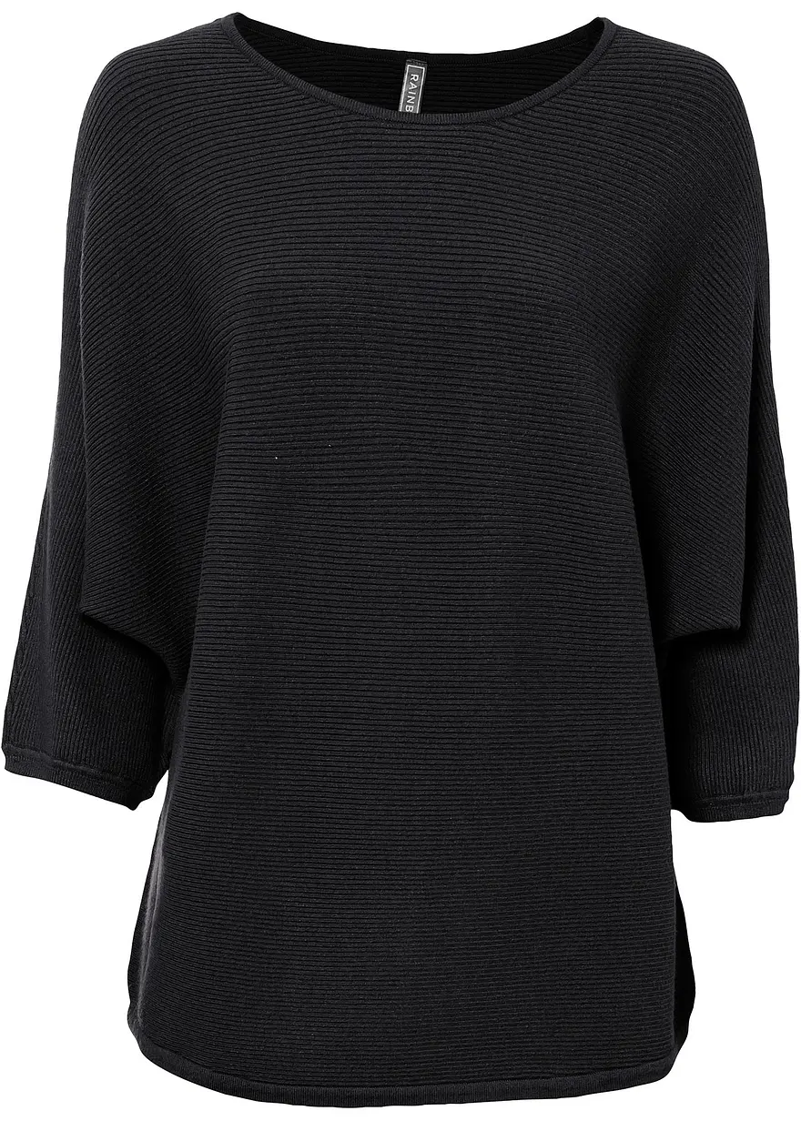 Oversize Ripp-Pullover aus Viskose-Mix