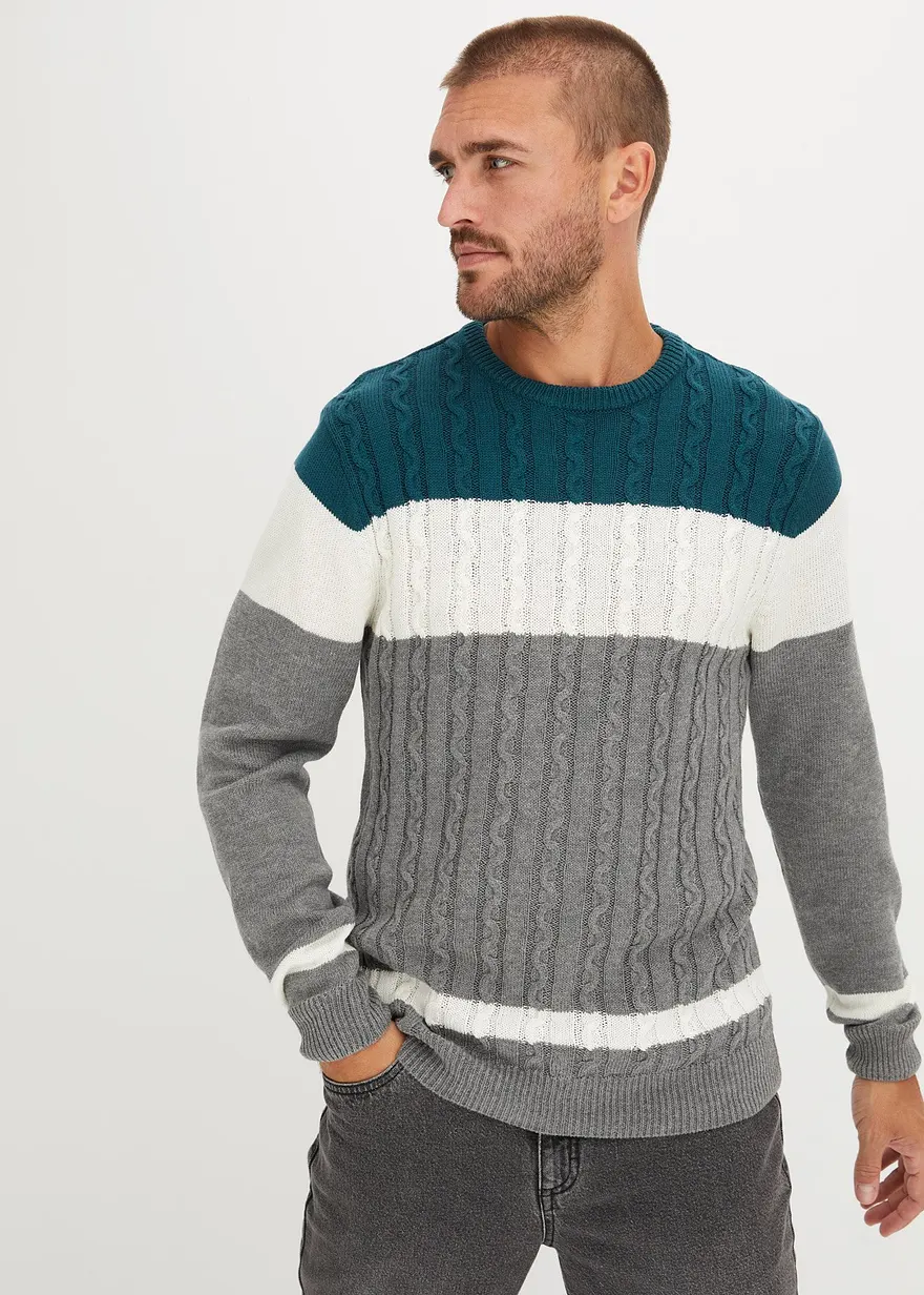 Pullover mit Zopfmuster und Baumwolle