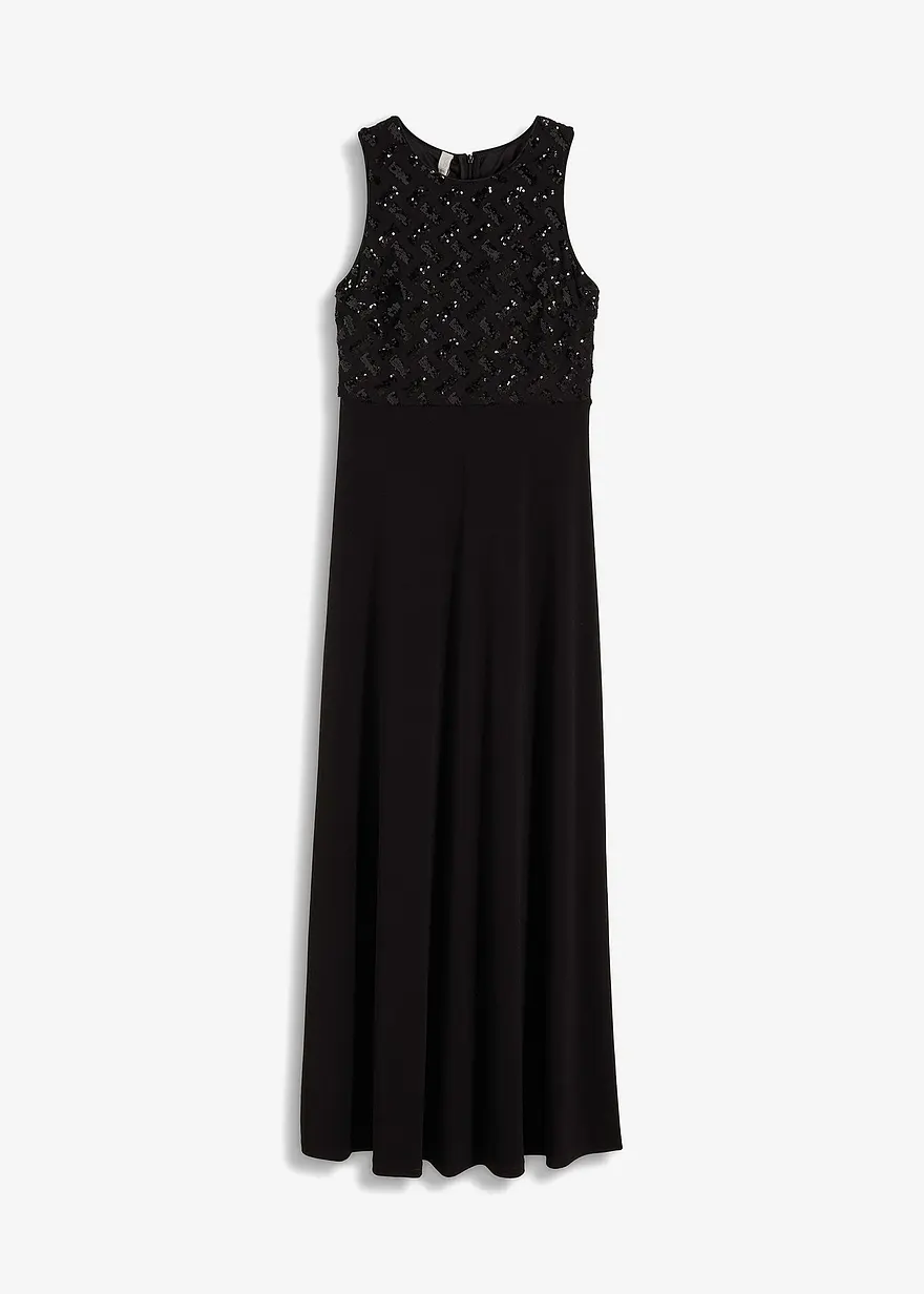 Maxikleid mit Paillettenstickerei