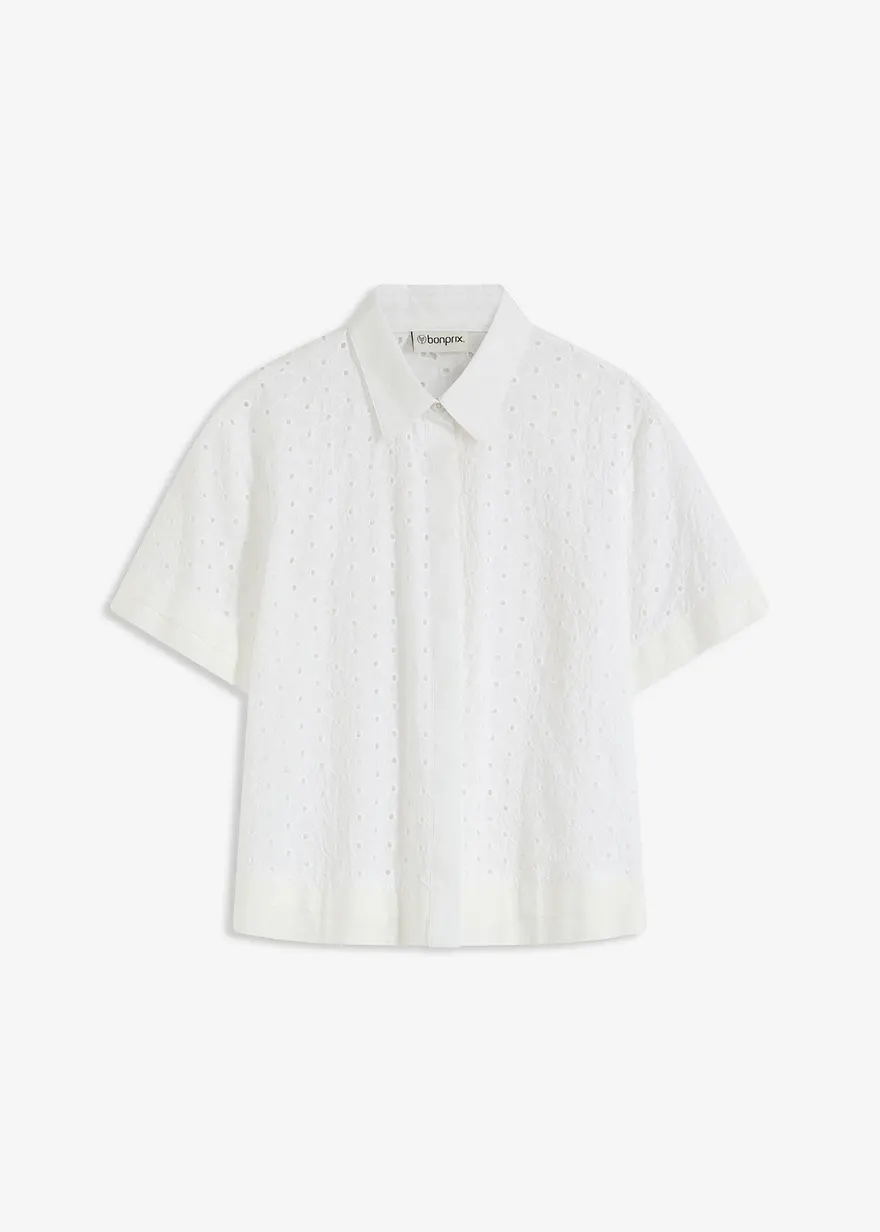 Bluse mit Lochstickerei