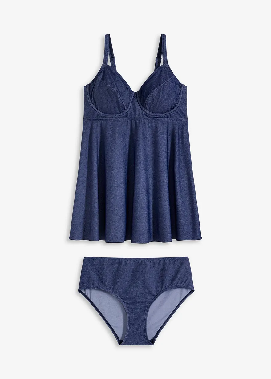 Long Tankini (2-tlg.Set) in Jeansoptik