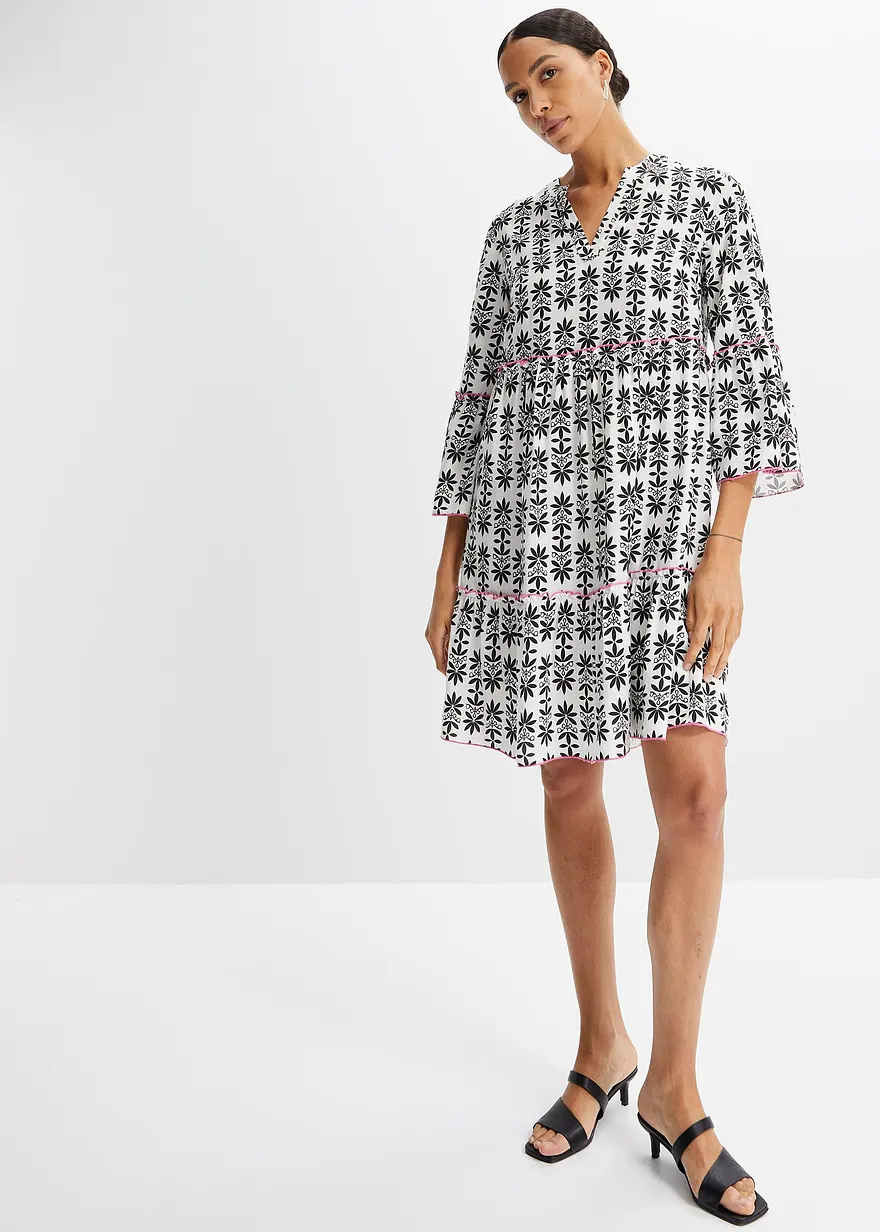 Tunika-Kleid aus fließender Viskose