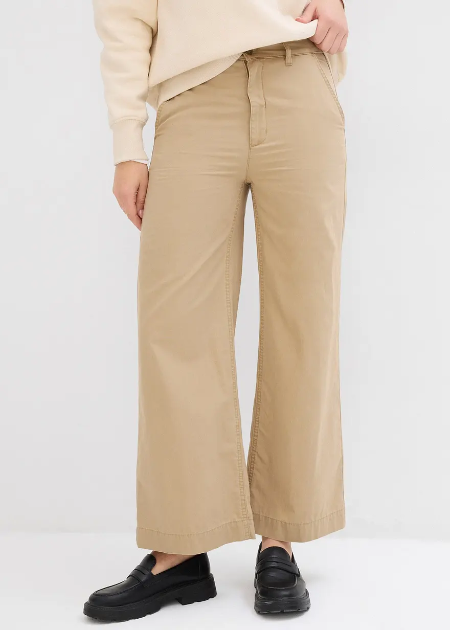 Weite Hose aus reiner Baumwolle, High Waist