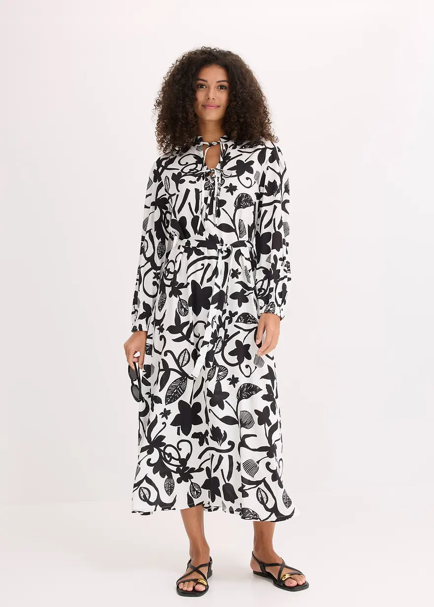 Kaftan-Kleid aus fließender Viskose