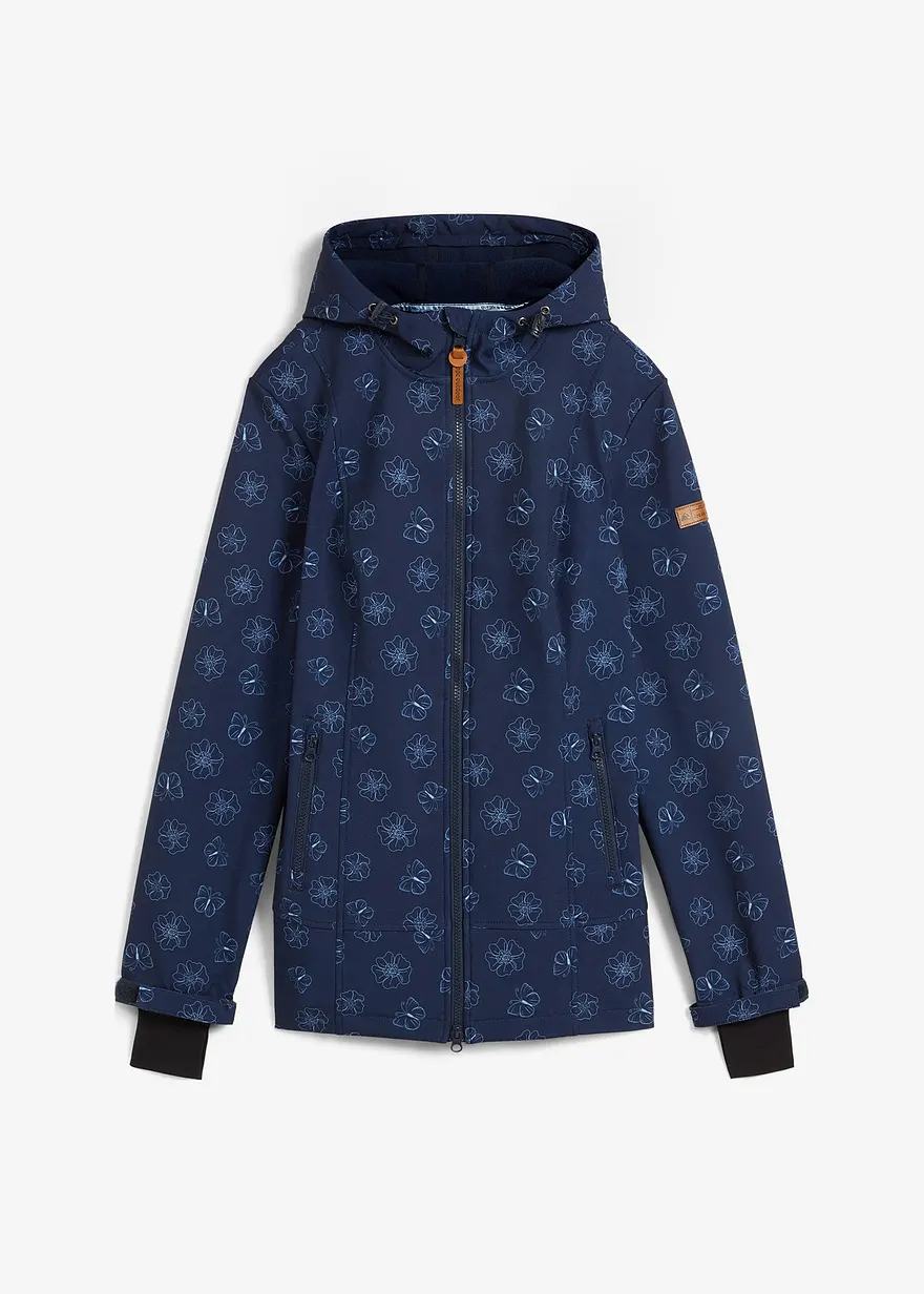 Wasserabweisende Softshelljacke mit Blumenmuster
