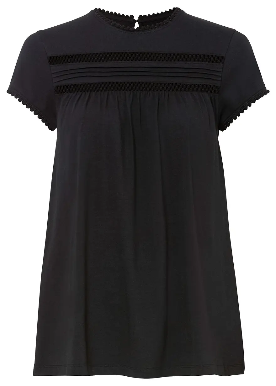 Baumwoll-Shirt mit Spitze