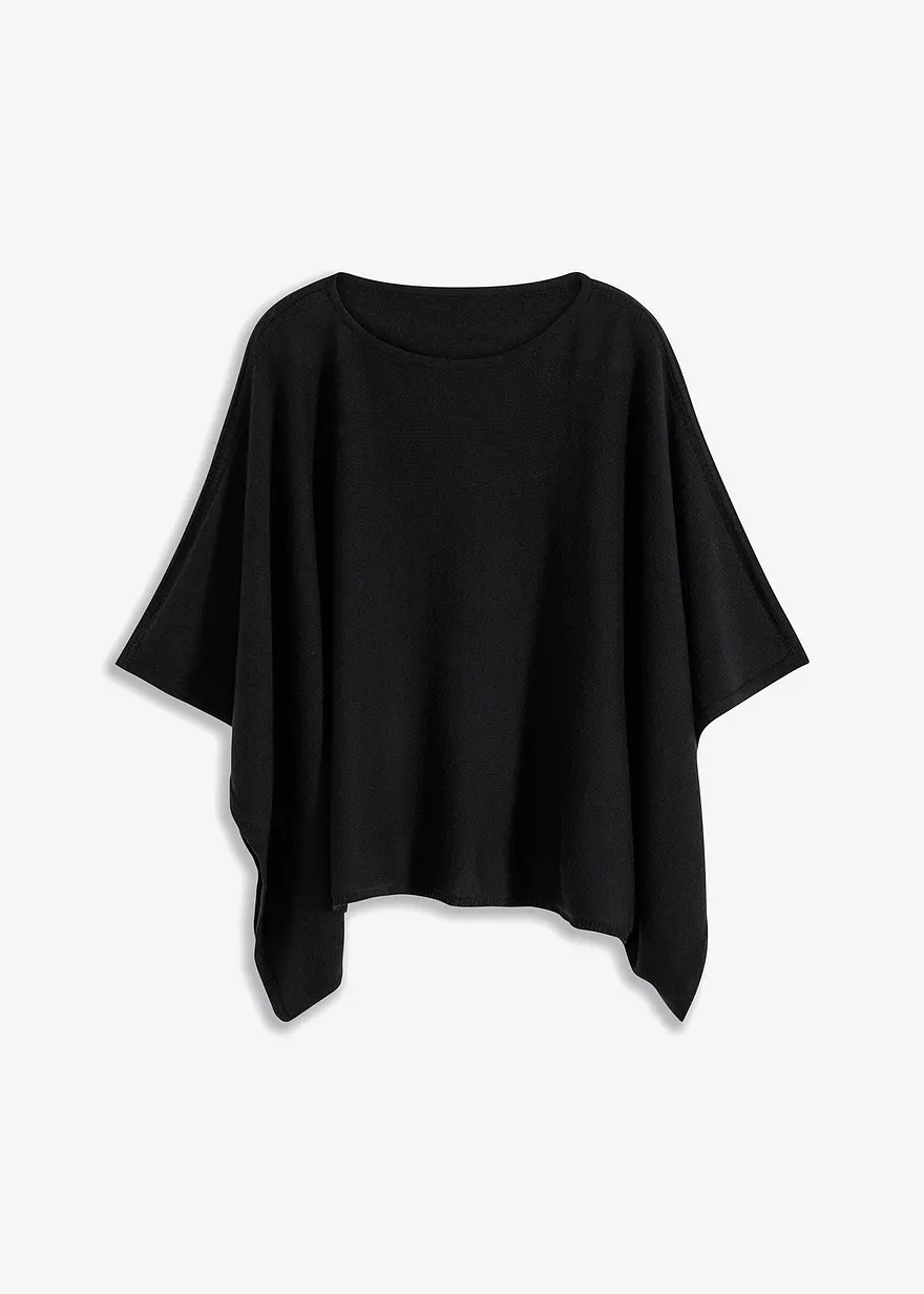 kurzer Wollponcho