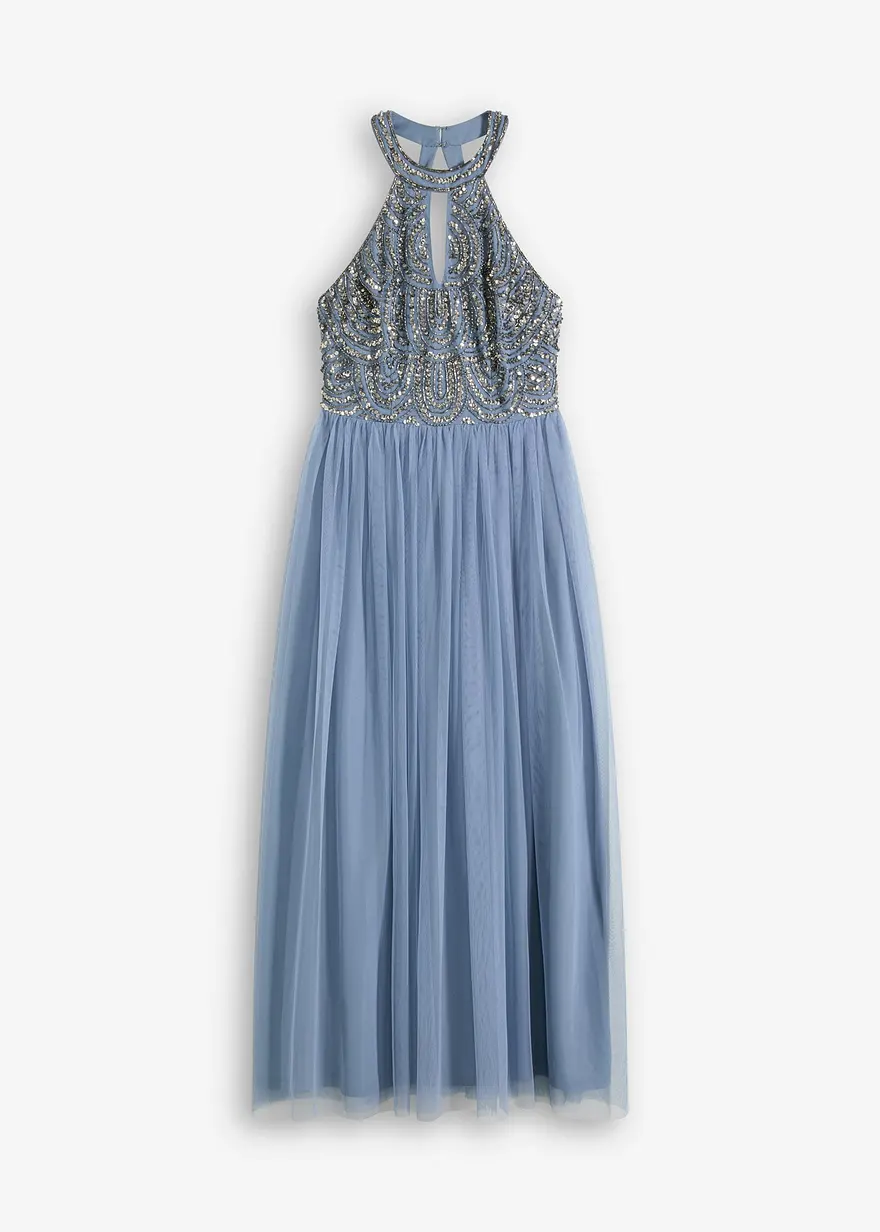 Maxikleid mit Paillettenstickerei