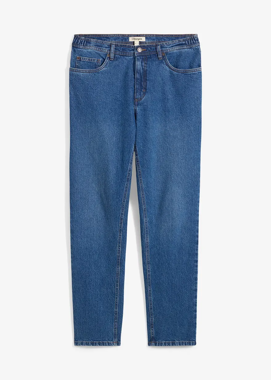 Classic Fit Stretch-Jeans mit seitlichem Dehnbund, Straight