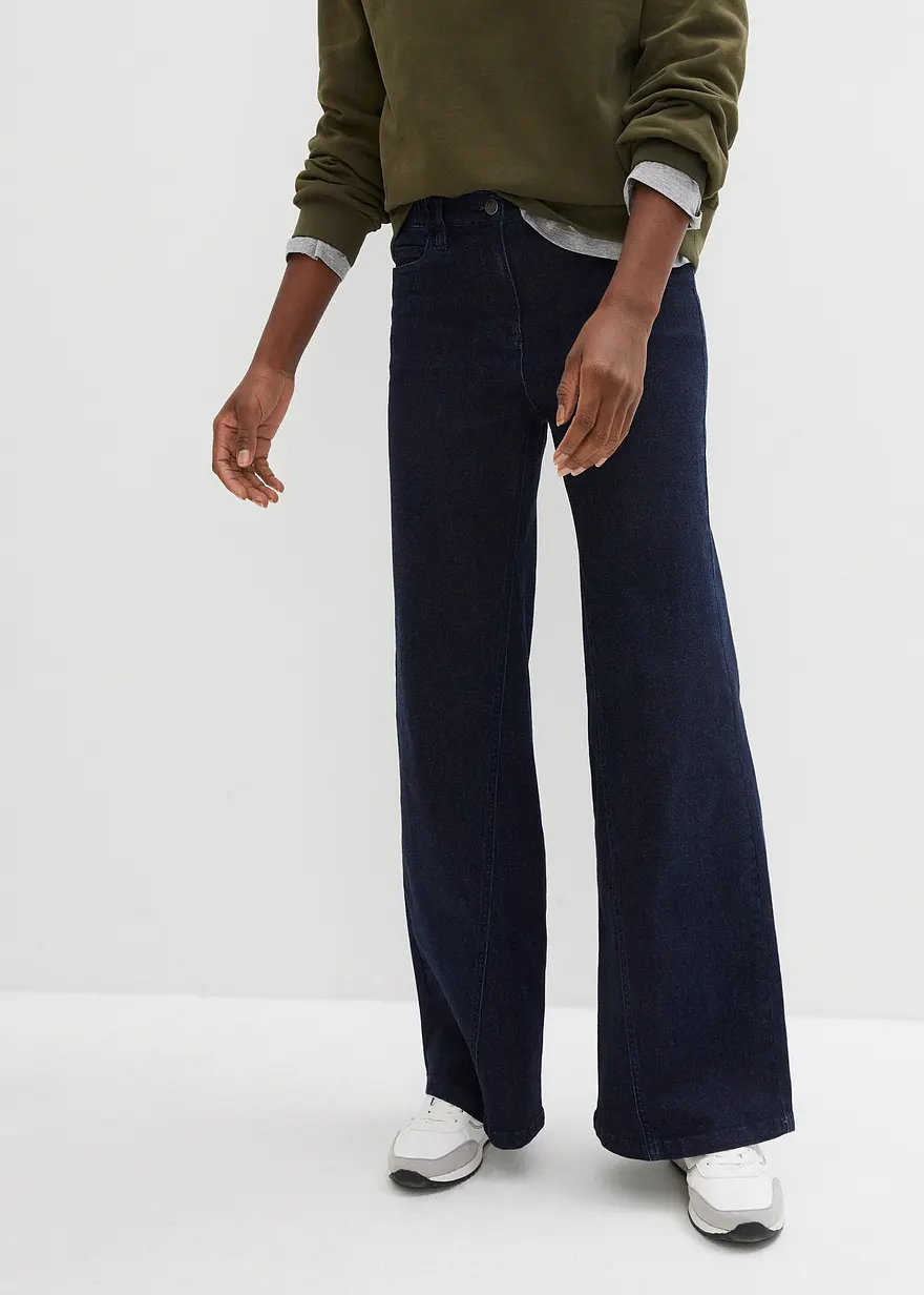 Wide-Leg-Jeans High Waist, Bequembund
