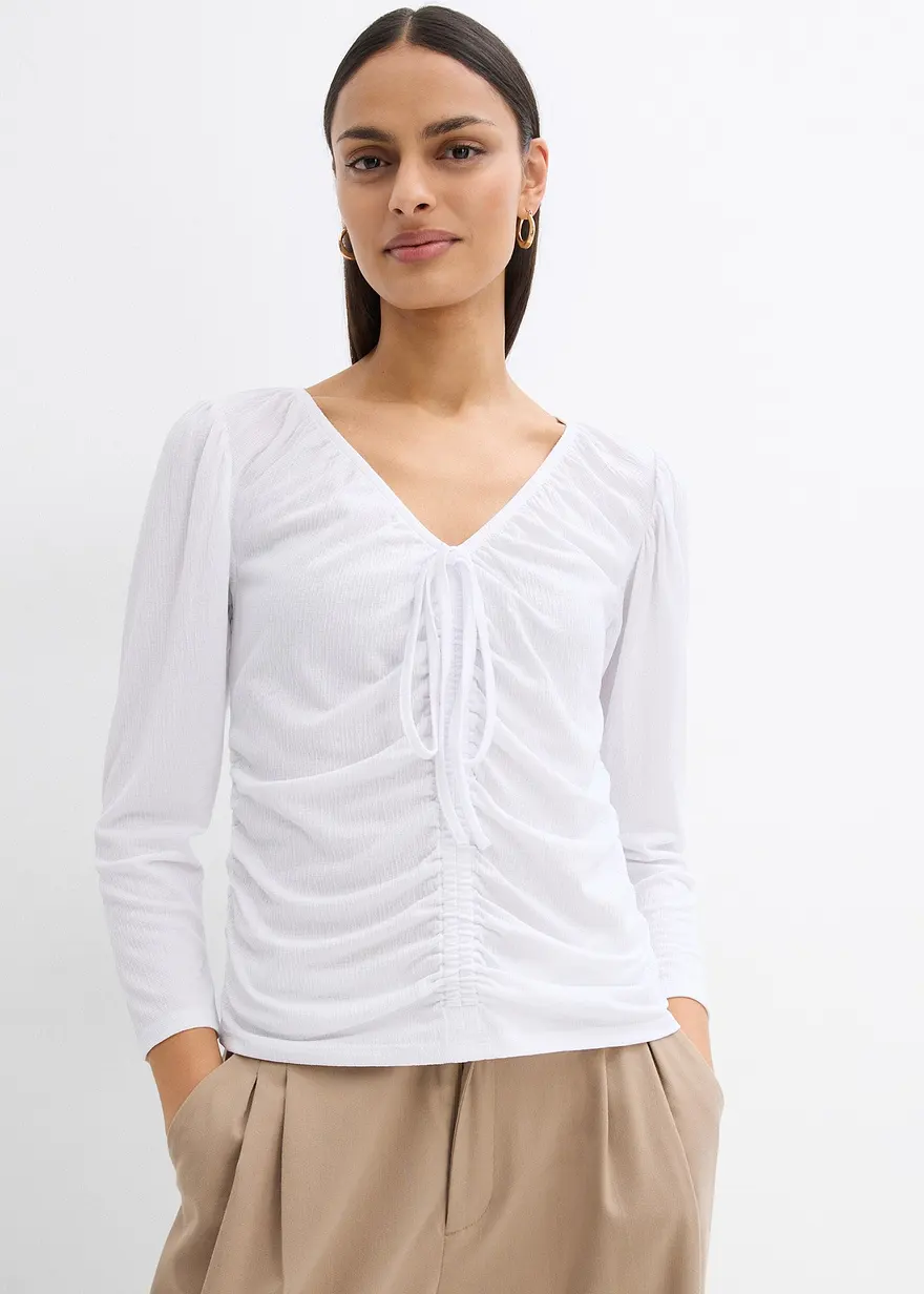 Langarmshirt mit Raff-Details