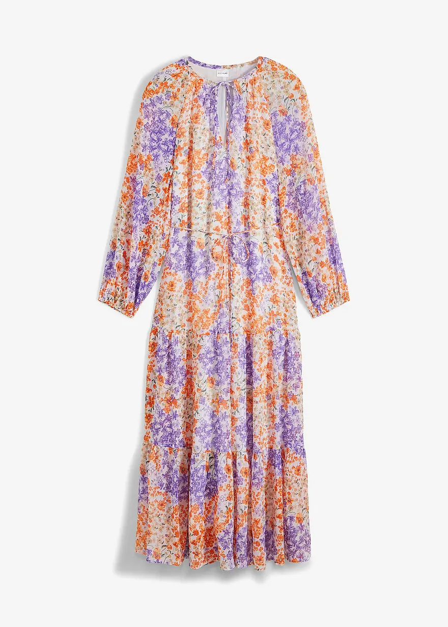 Geblümtes Maxikleid aus recyceltem Polyester