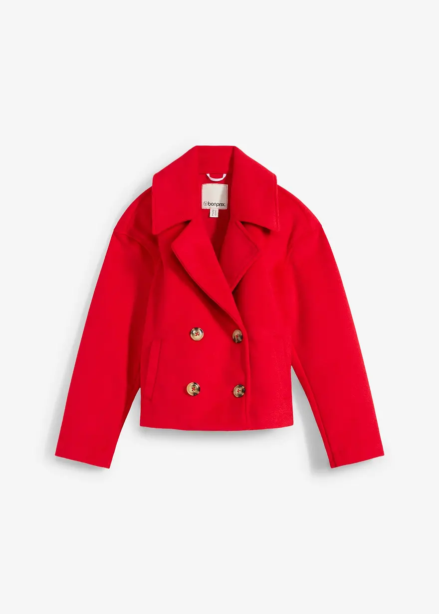 Kurze Jacke in Wolloptik