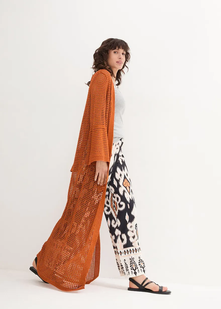 Longstrickjacke aus Viskose-Mix
