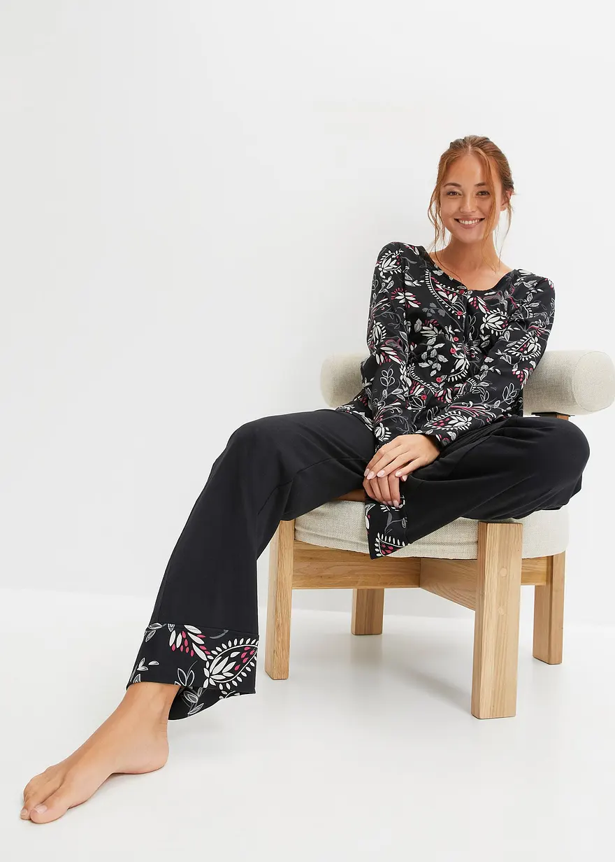 Pyjama aus Bio-Baumwolle mit Knopfleiste