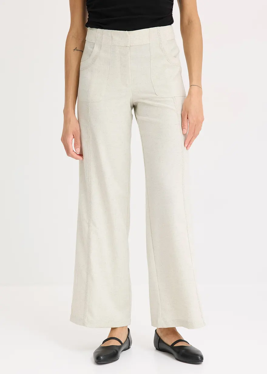 Marlenehose mit Leinenanteil