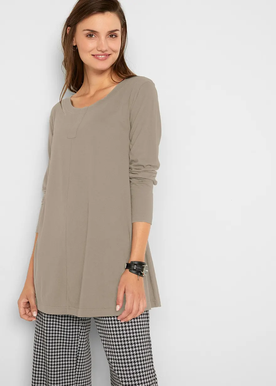 Langarmshirt aus Baumwoll-Viskose-Mix
