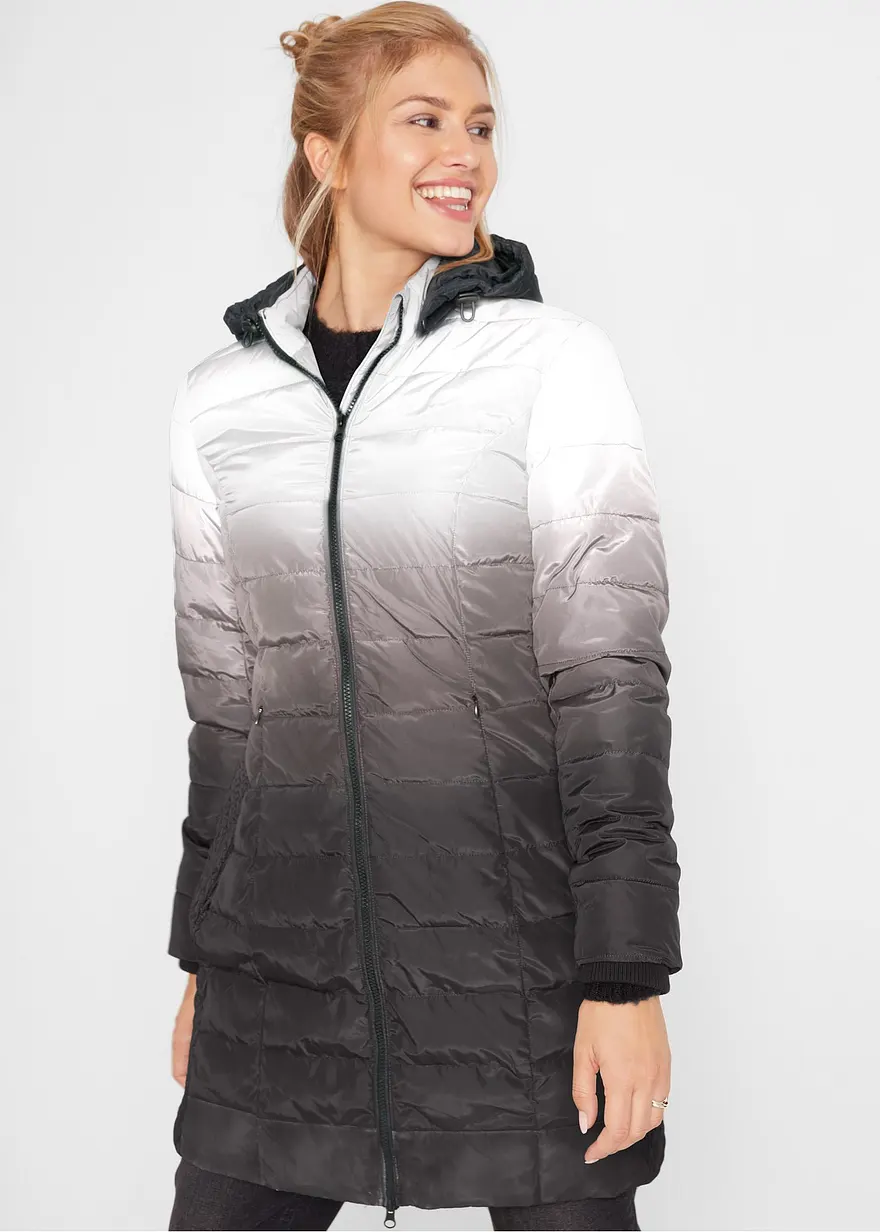 Steppjacke mit Farbverlauf und elastischem Einsatz seitlich