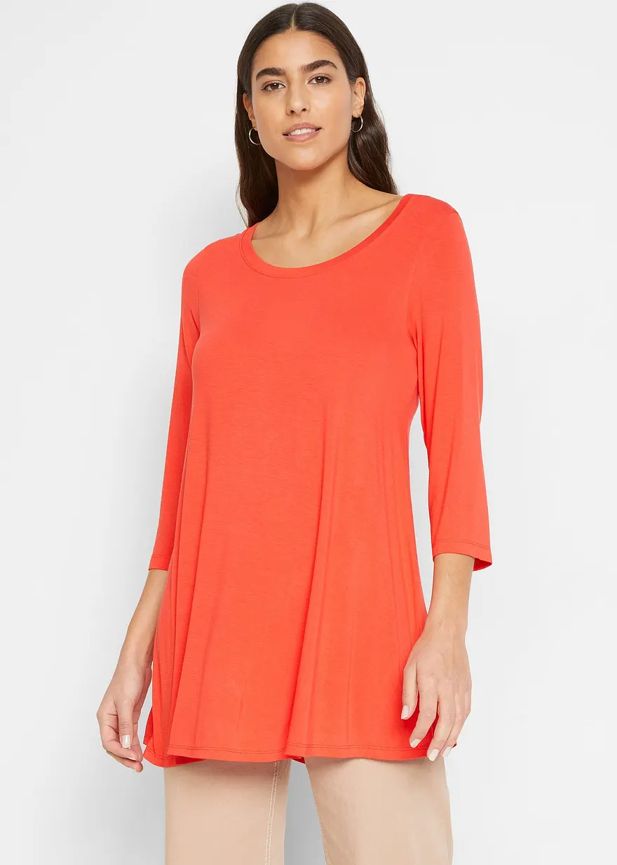 Viskose-Stretch- Shirt mit 3/4 Arm