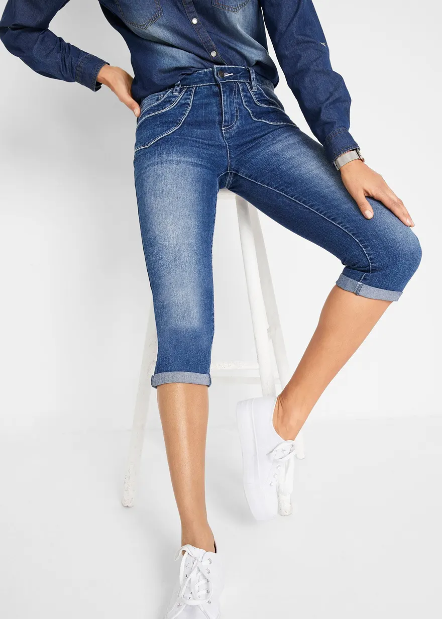 Straight Jeans Mid Waist, cropped