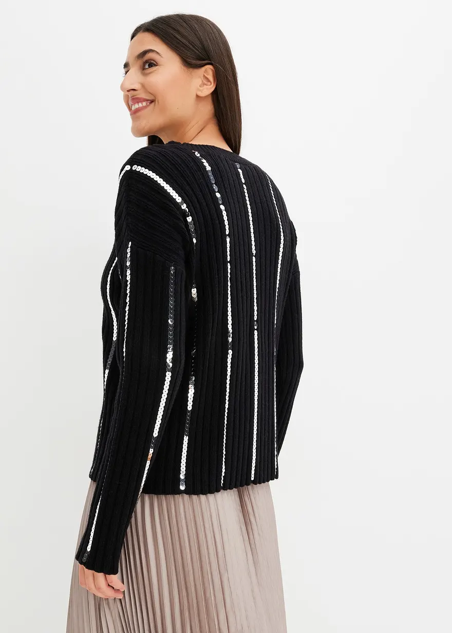Gerippter Pullover