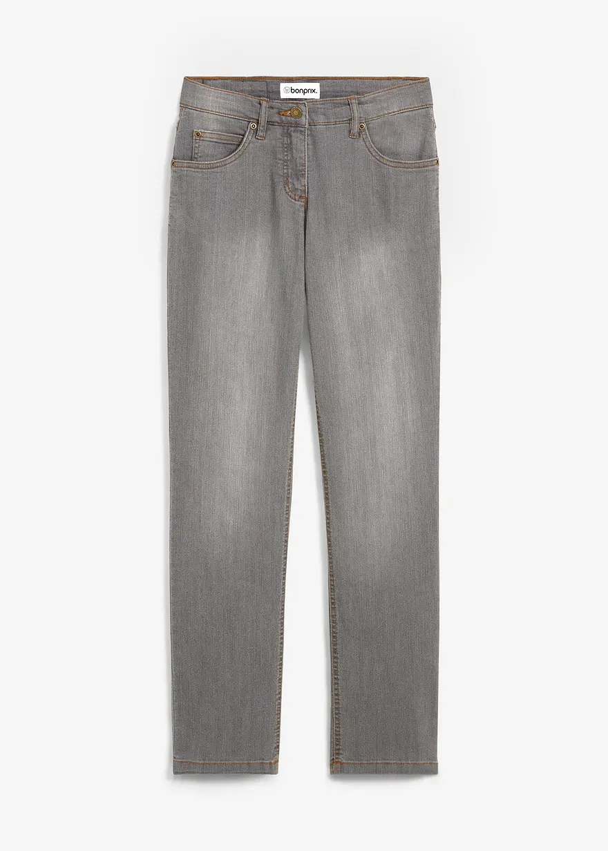 Straight Jeans Mid Waist, Stretch