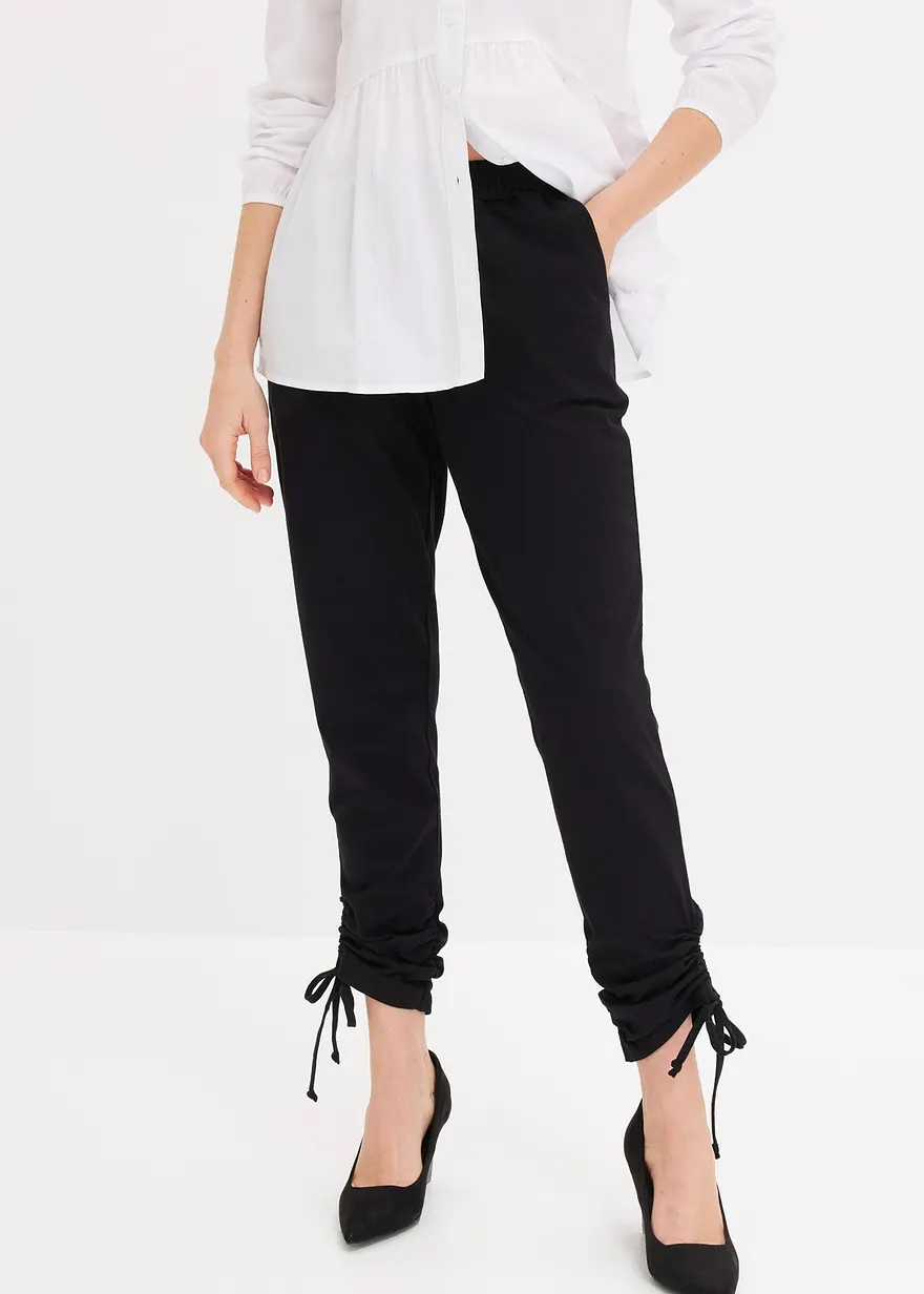 Jersey-Hose mit Raffung