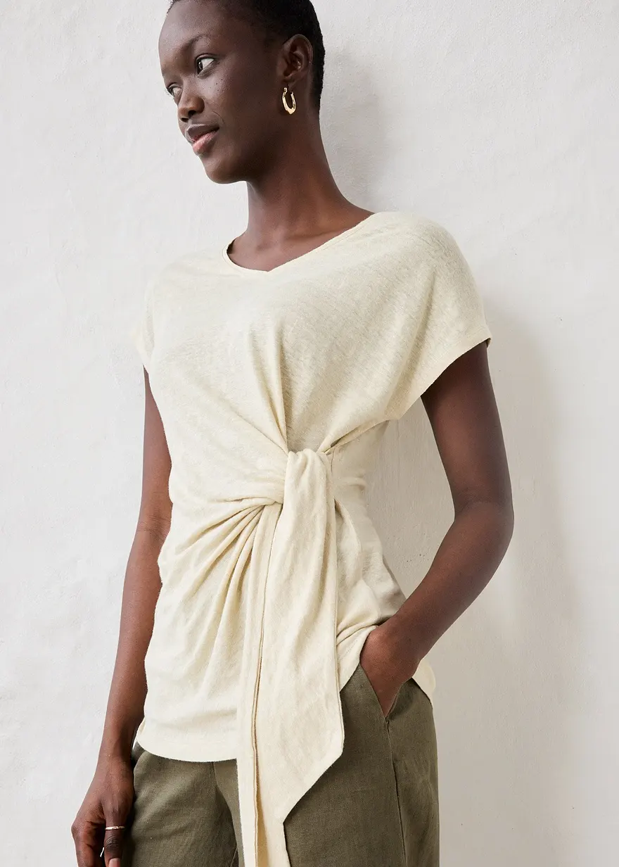 Wickelshirt aus reinem Leinen