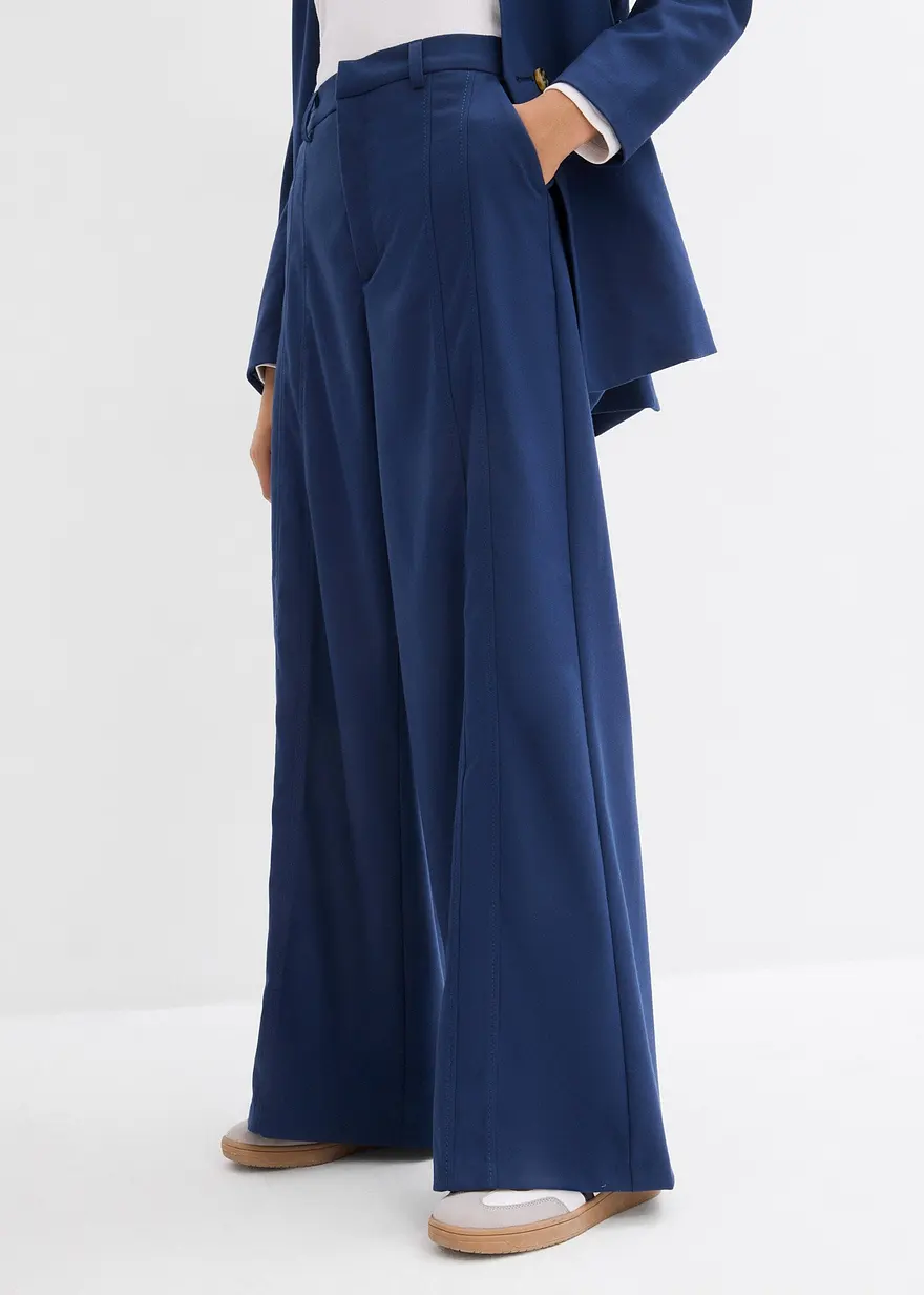 Marlenehose mit hohem Bund aus Viskose-Mix