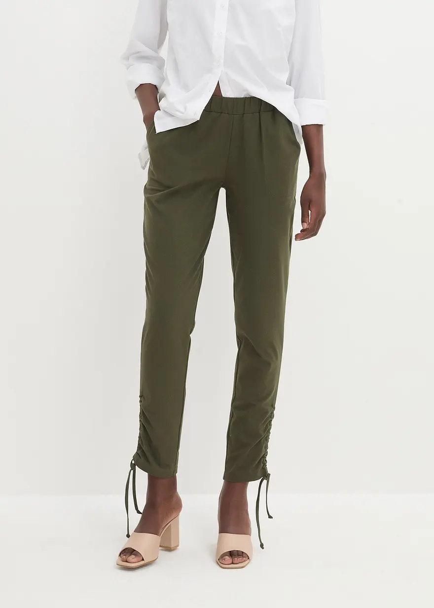 Jersey-Hose mit Raffung