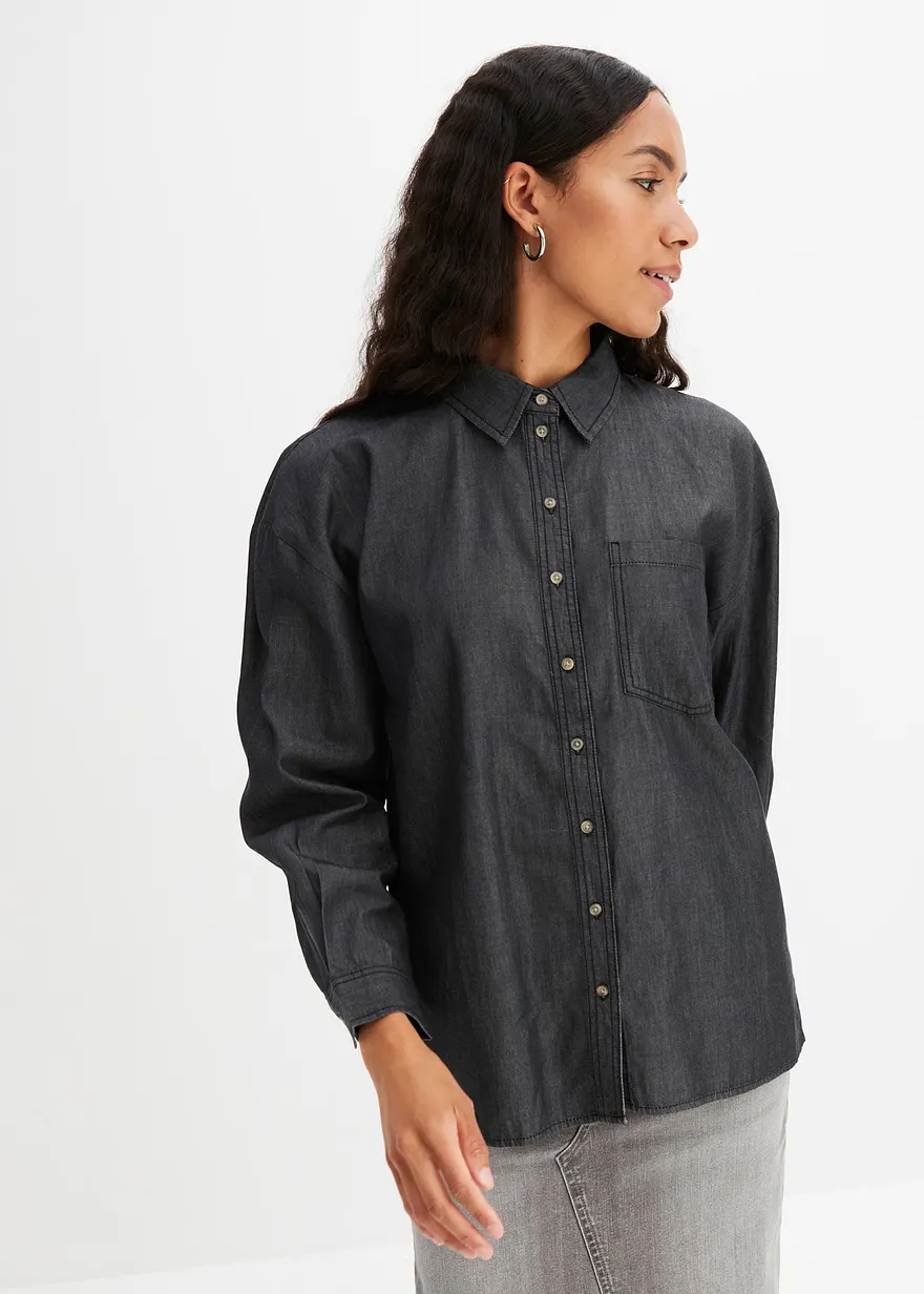 Oversized Jeanshemd aus Bio-Baumwolle