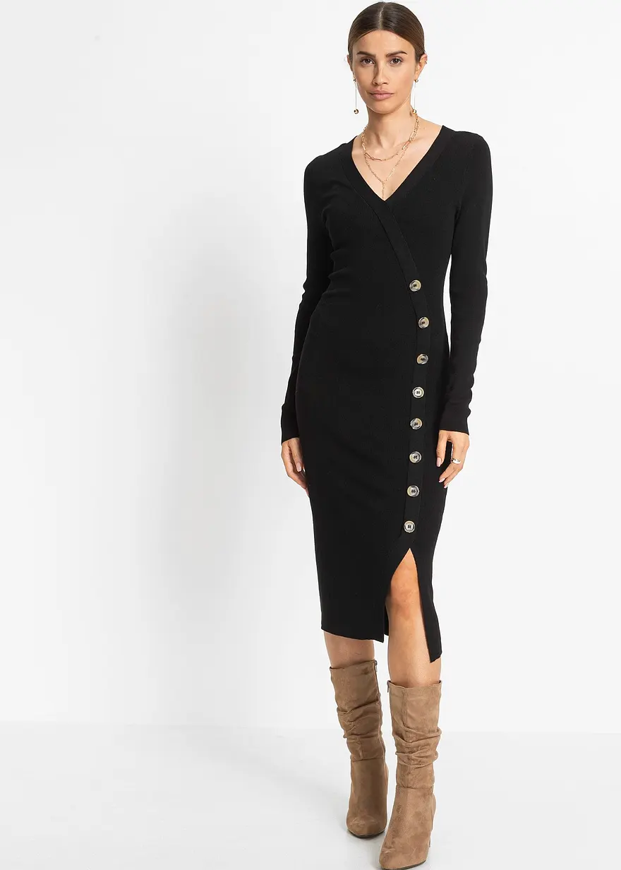 Strickkleid mit Knöpfen