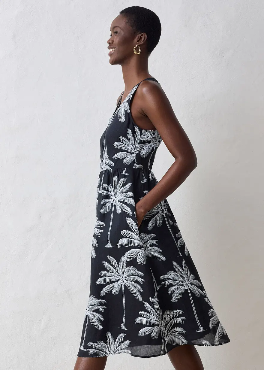 Midikleid aus Ramie-Qualität