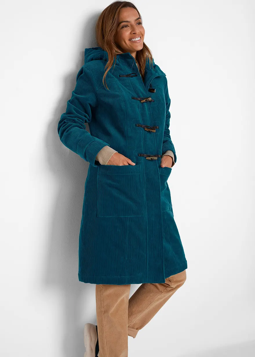 Gefütterter Cord-Dufflecoat