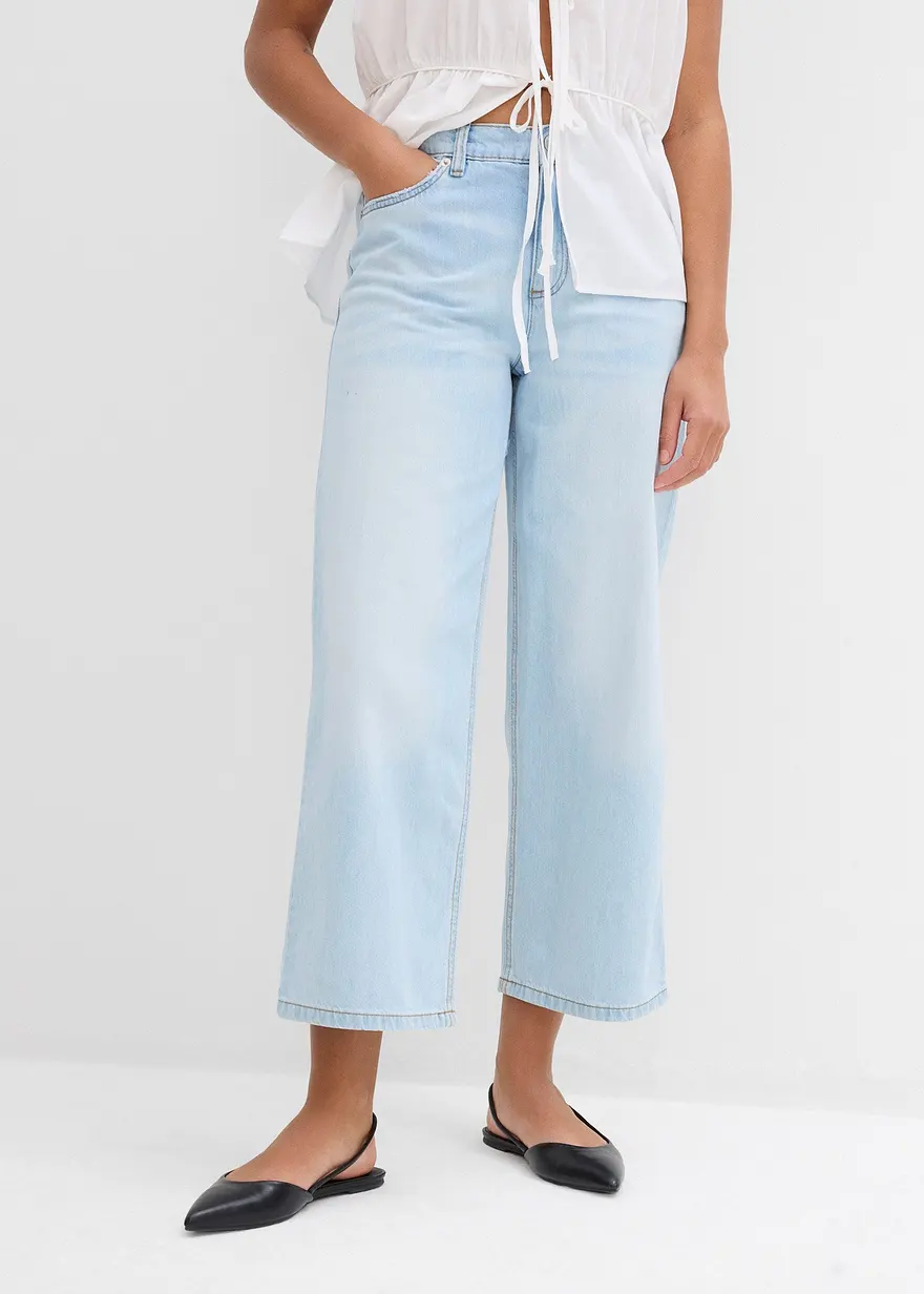 Baggy-Jeans Mid Waist Super Soft, cropped