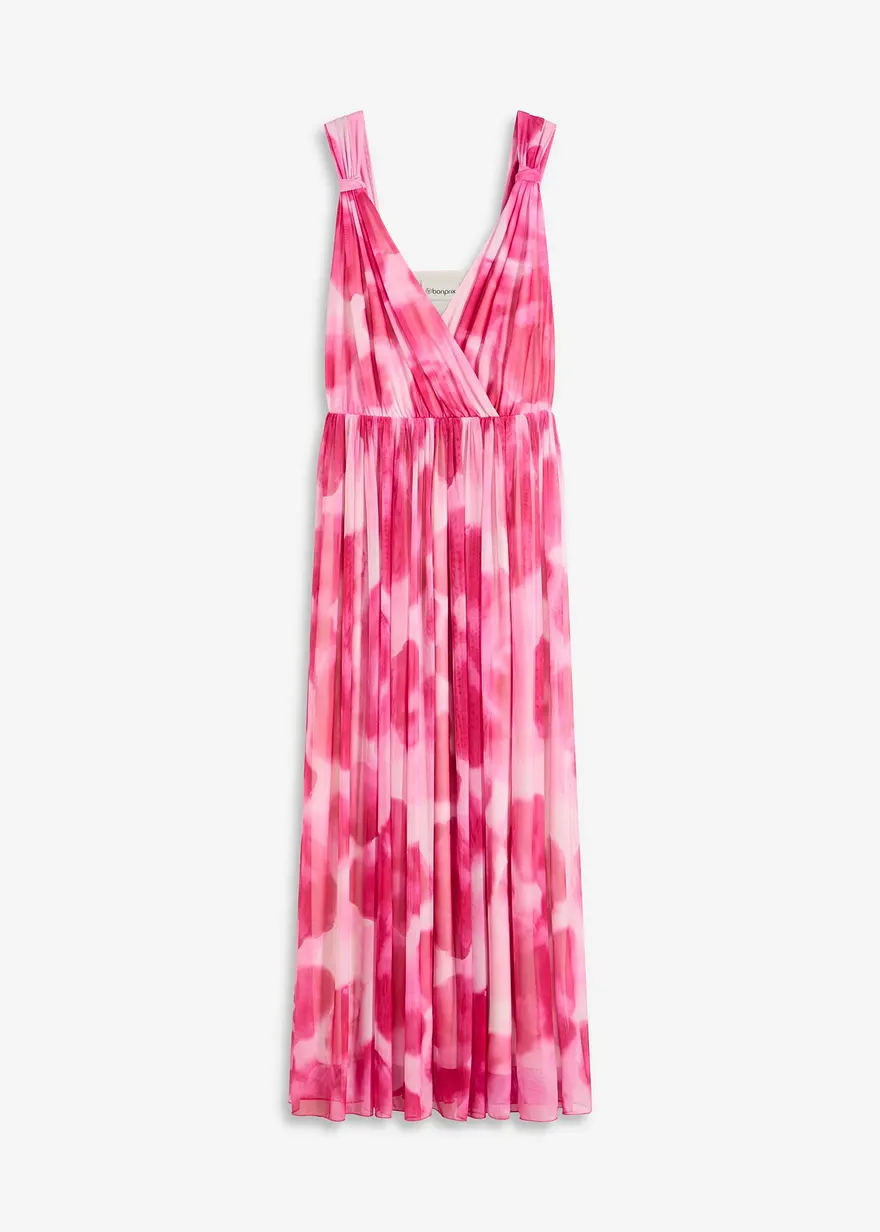 bedrucktes Mesh-Maxikleid
