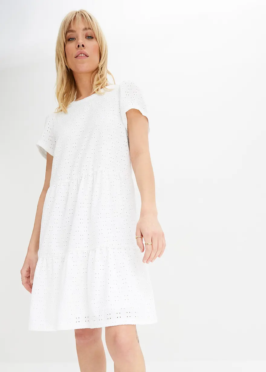 Polokleid mit Lochstickerei