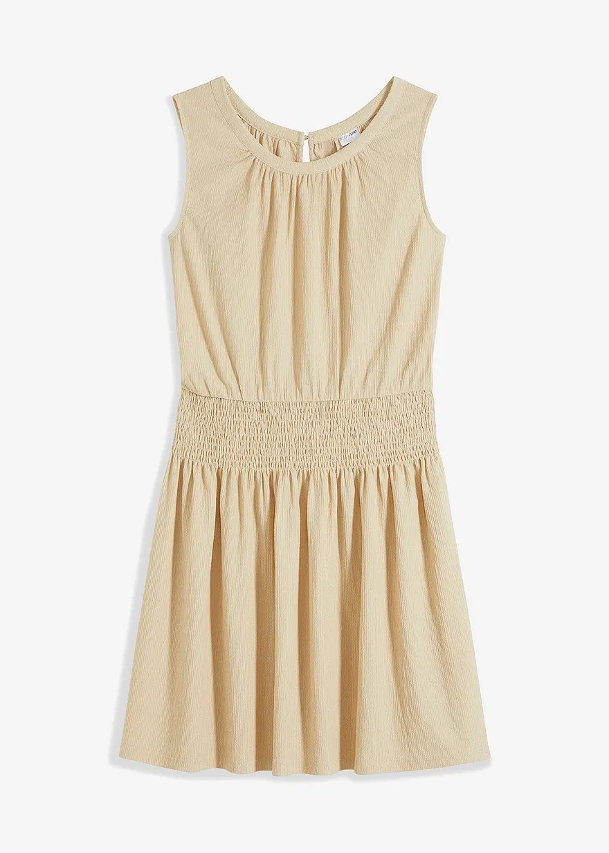 Jerseycrepe-Kleid mit Smockeinsatz