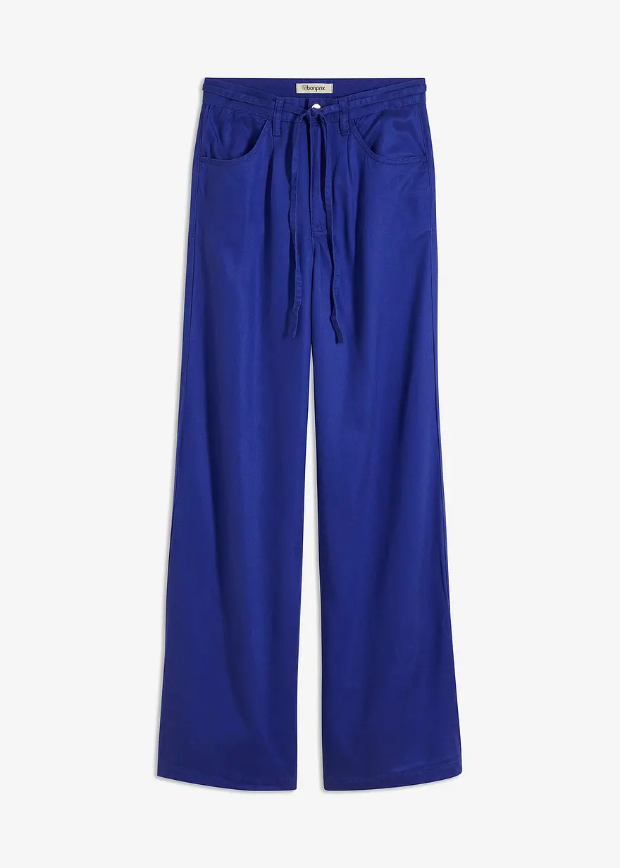 Bundfaltenhose aus Lyocell mit Bindeband