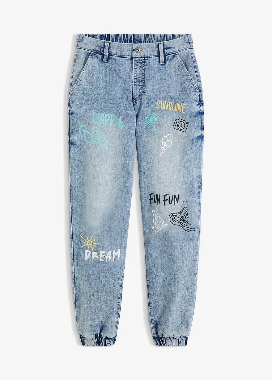 Barrel-Jeans, Mid Waist, Bequembund