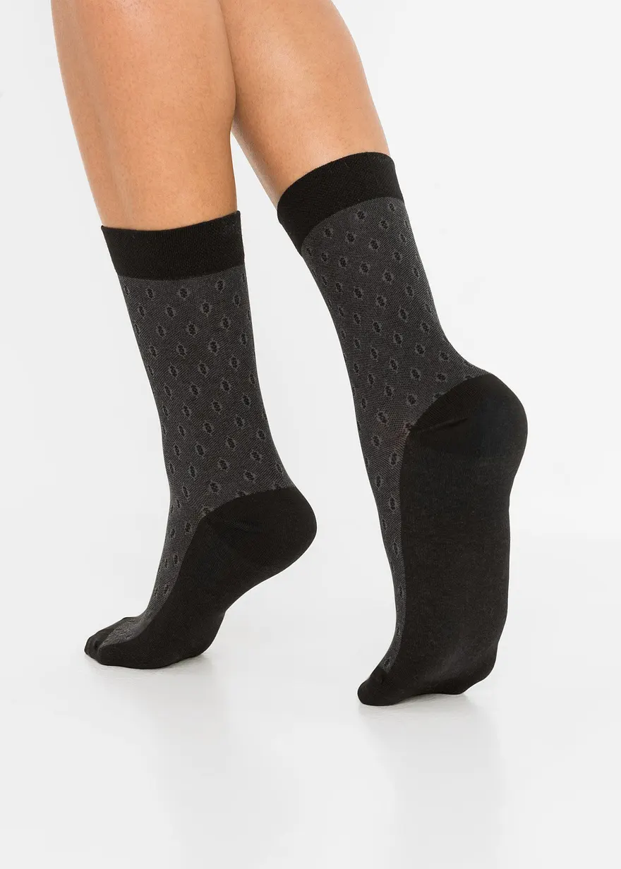 Socken mit druckfreiem Bündchen mit Bio-Baumwolle (5er Pack)