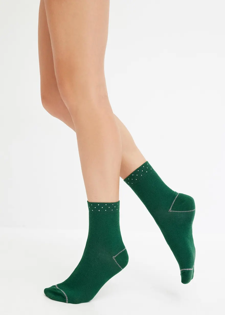 Halbsocken mit Schmucksteinen mit Bio-Baumwolle (4er Pack)