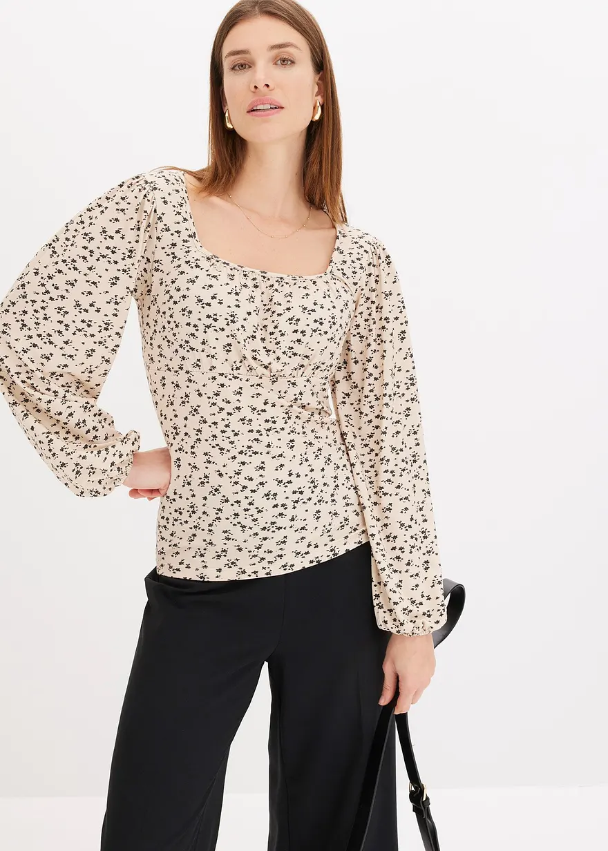 Langarmshirt mit Kräuselung