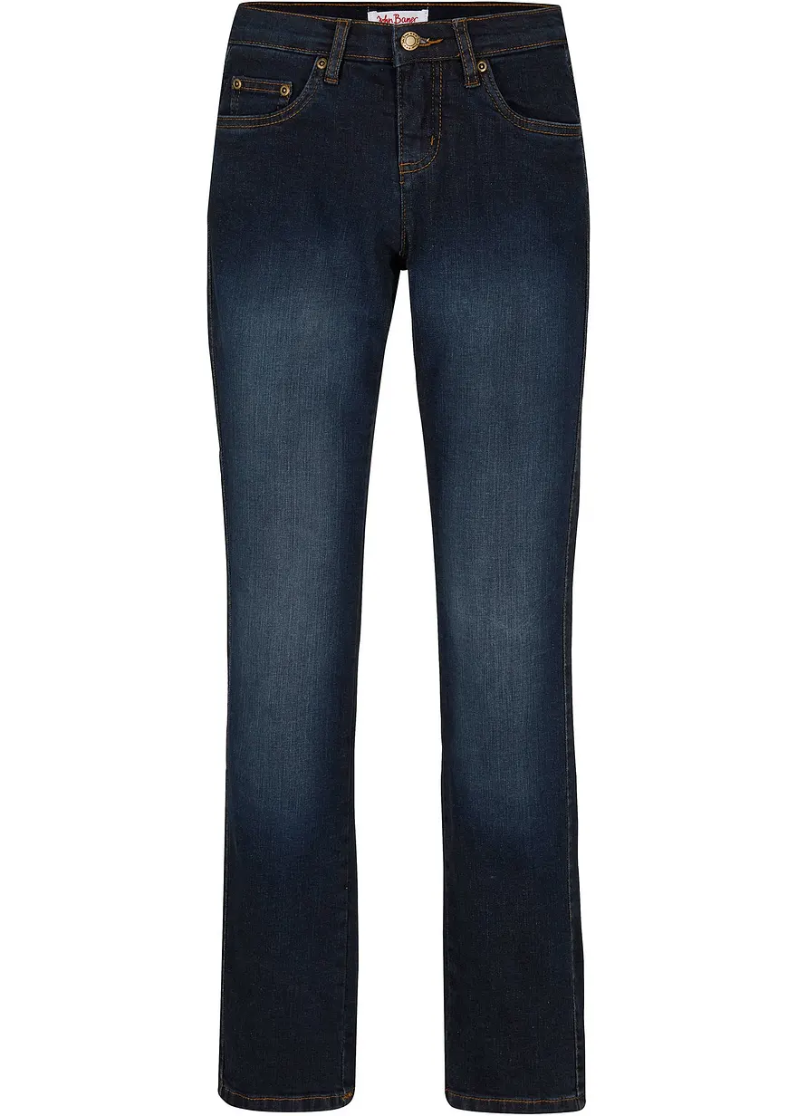 Slim Straight Jeans Mid Waist, Stretch
