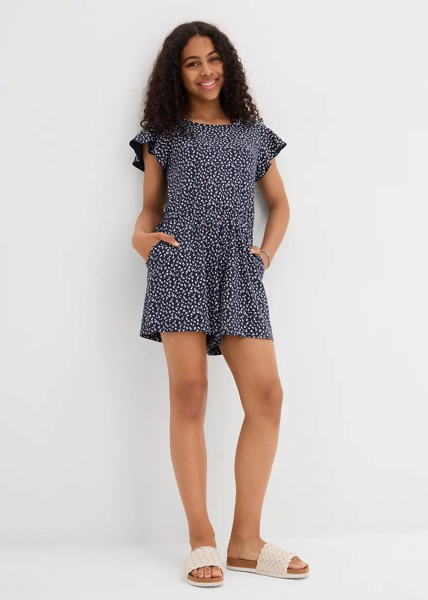 Jersey-Jumpsuit aus elastischem Bio-Baumwoll-Mix