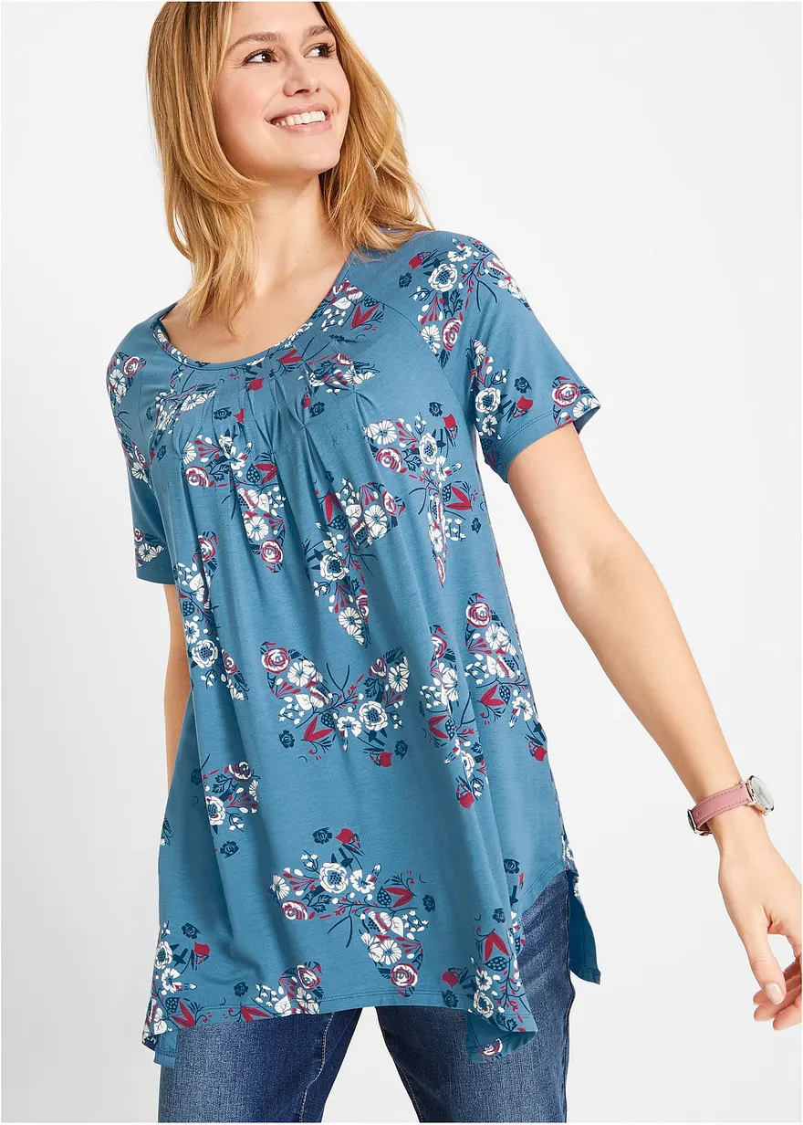 Zipfel-Longshirt, kurzarm