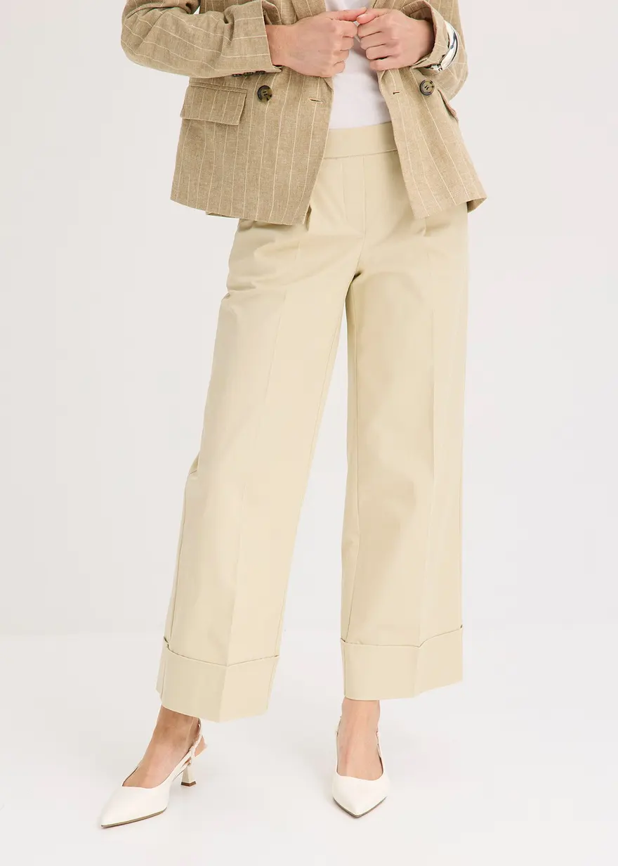 Bundfaltenhose aus Baumwollstretch