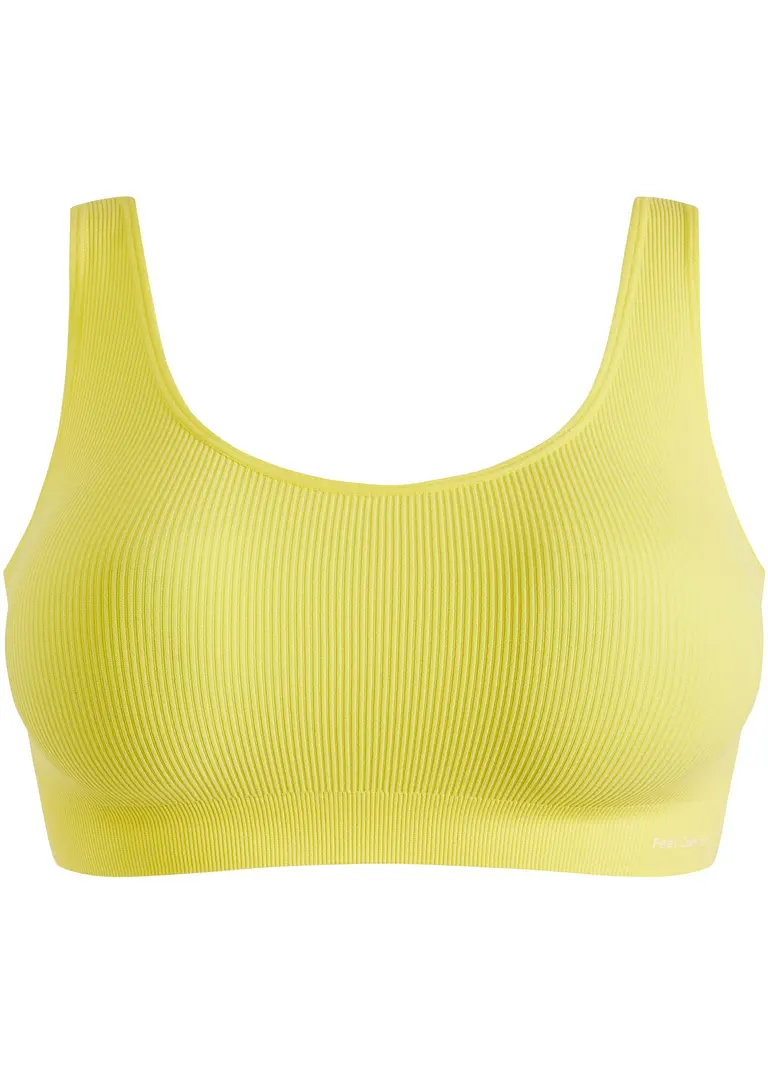 Geripptes Feel Comfort Seamless Bustier mit Spitze